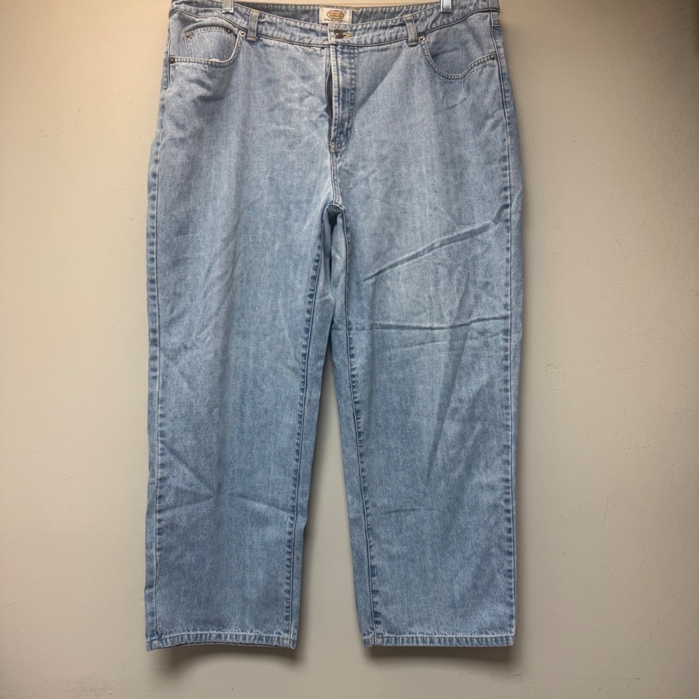 Talbots Jeans Women 18WP Light Blue Excellent Cotton Wide Leg High Rise 12671